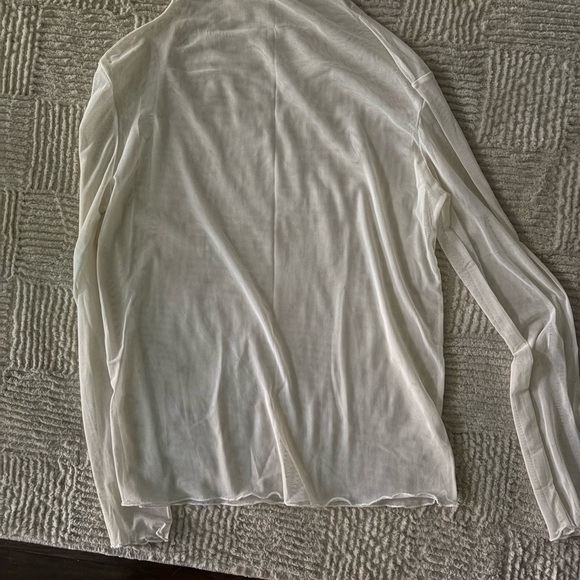 Sheer Mesh Mockneck Top - Picture 3 of 4